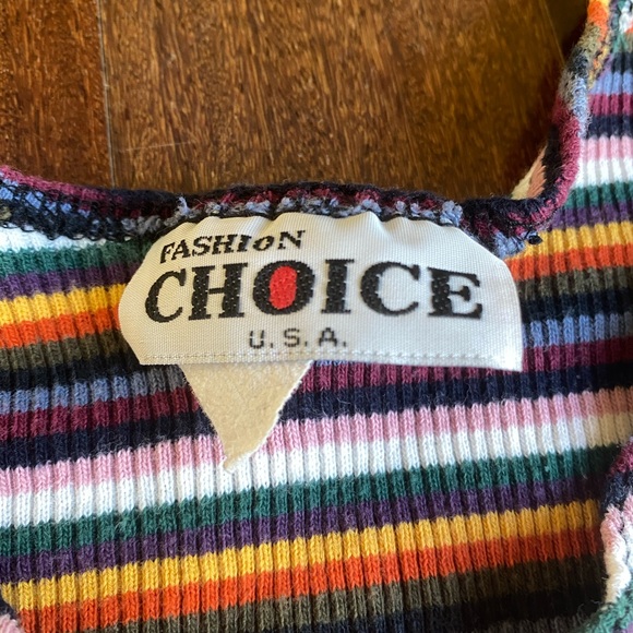 Vintage | Striped Crop Tank Top - Picture 4 of 5